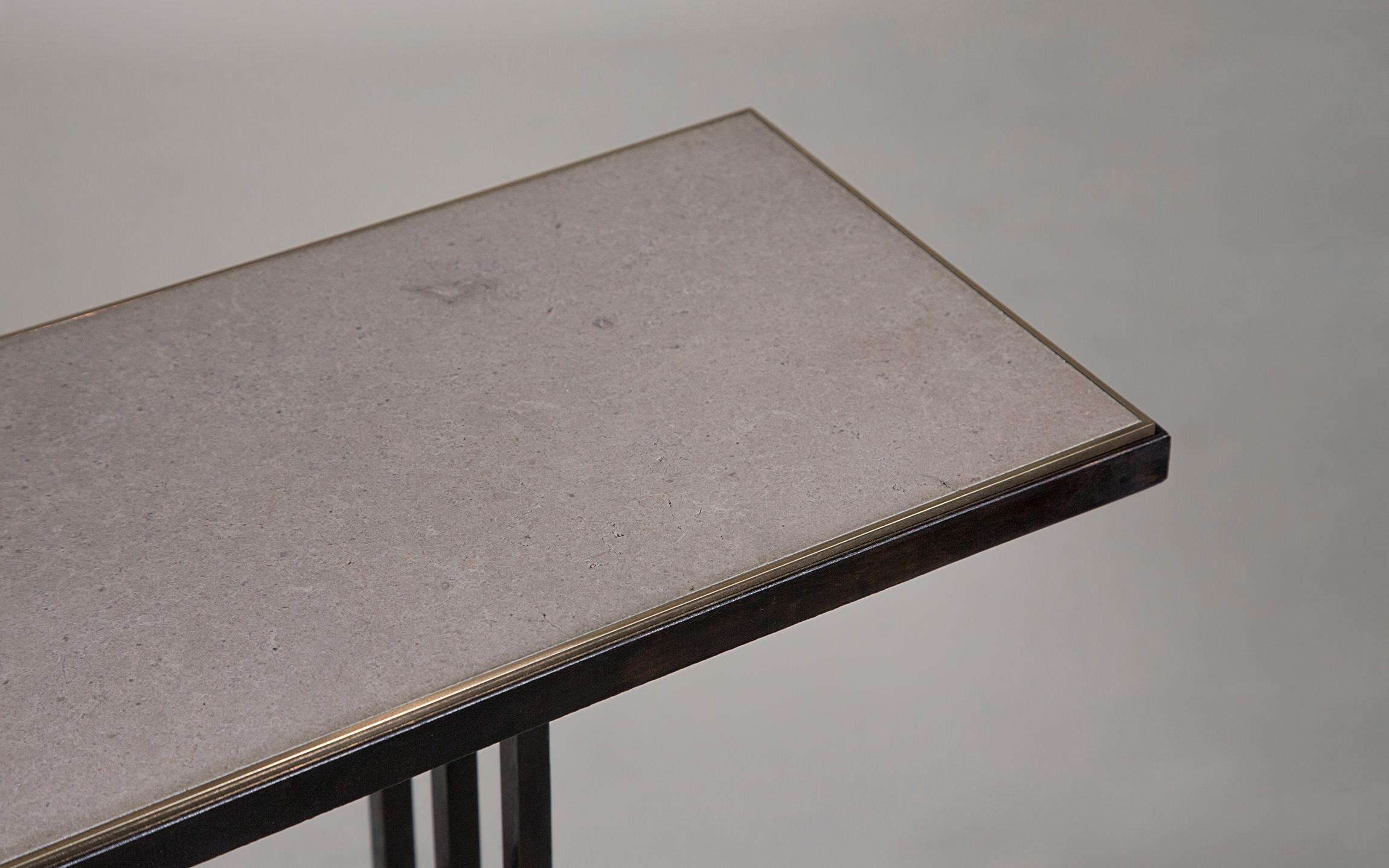 Nico Slate and Brass Console Signed by Novocastrian 1