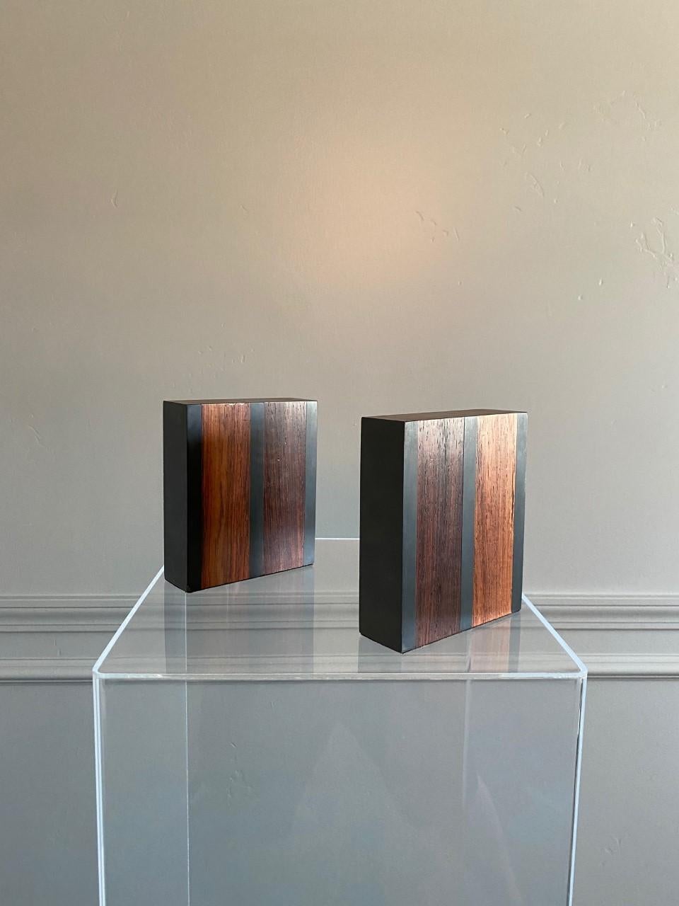 American Slate and Walnut Bookends by Harpswell House