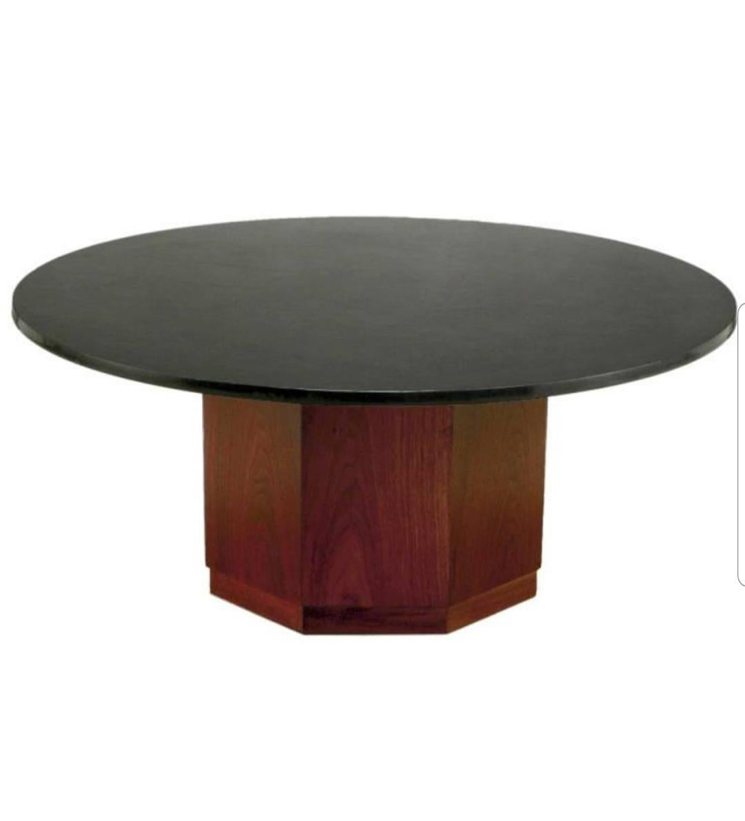 American Coffee - Cocktail Table by Fred Kemp In Soapstone and Walnut For Sale