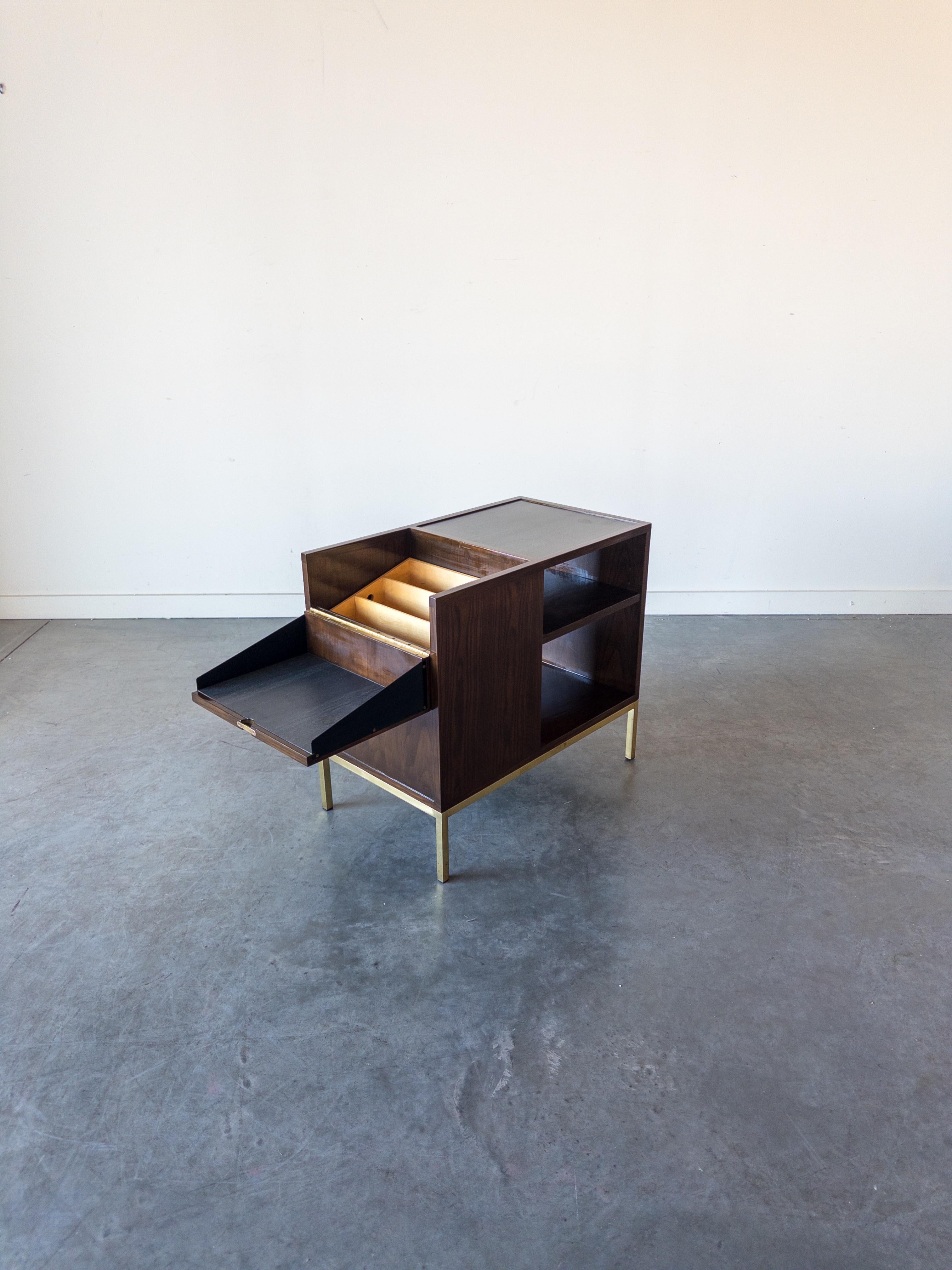 American Slate and Walnut Dry Bar Table by Edward Wormley for Dunbar For Sale