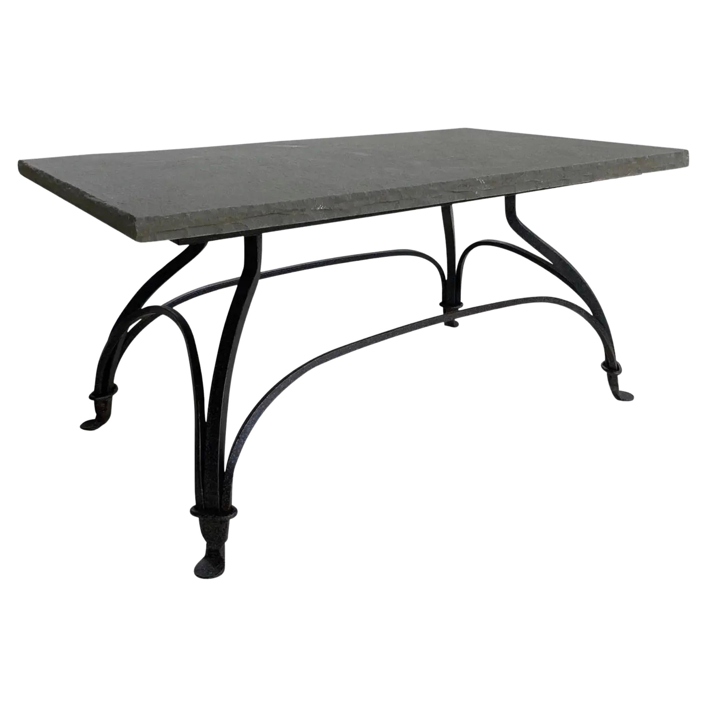 Catalina Island Wrought Iron Tile Top Coffee Table at 1stDibs
