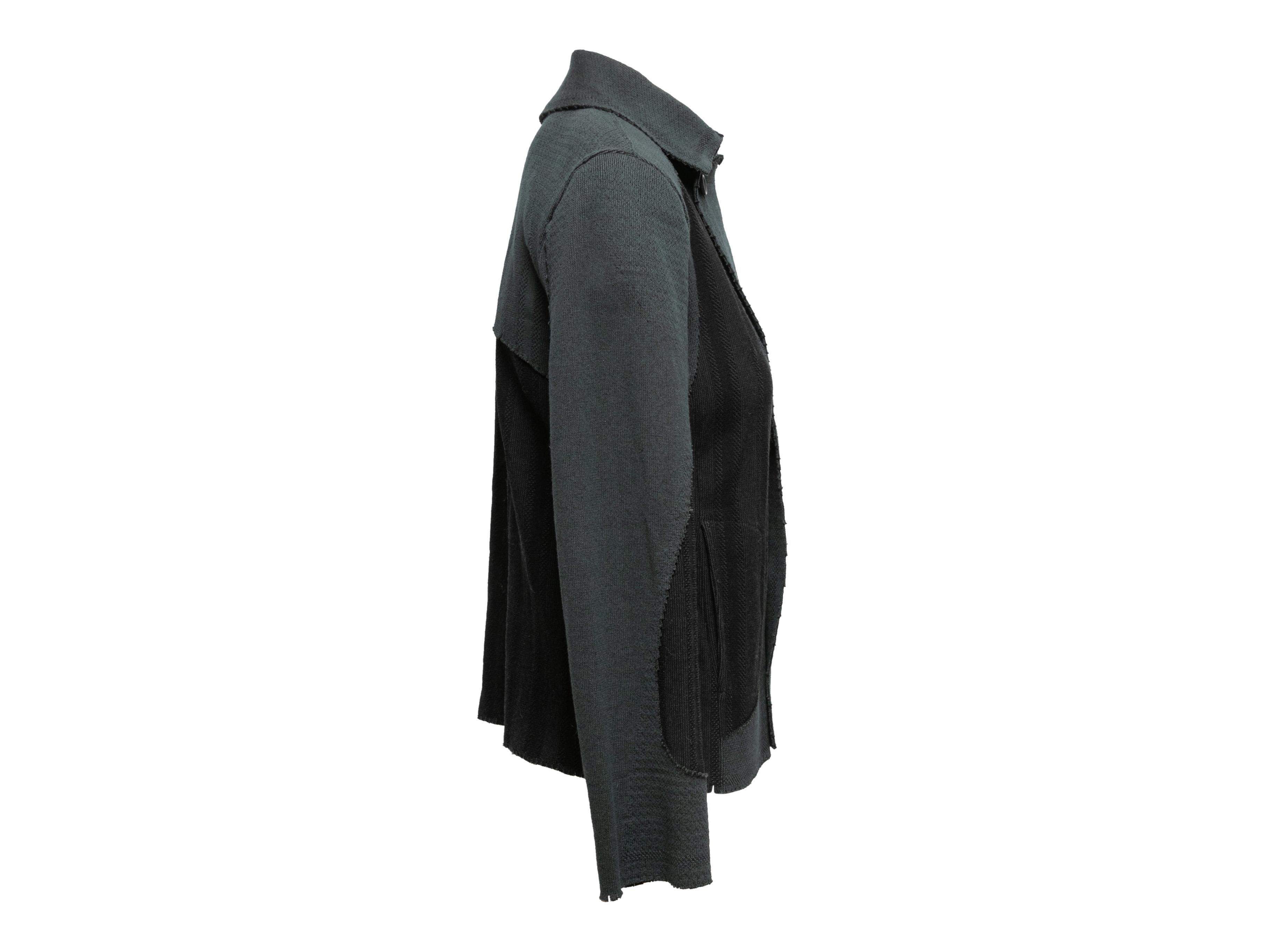 Slate & Black Issey Miyake Knit Jacket Size 2 In Good Condition For Sale In New York, NY