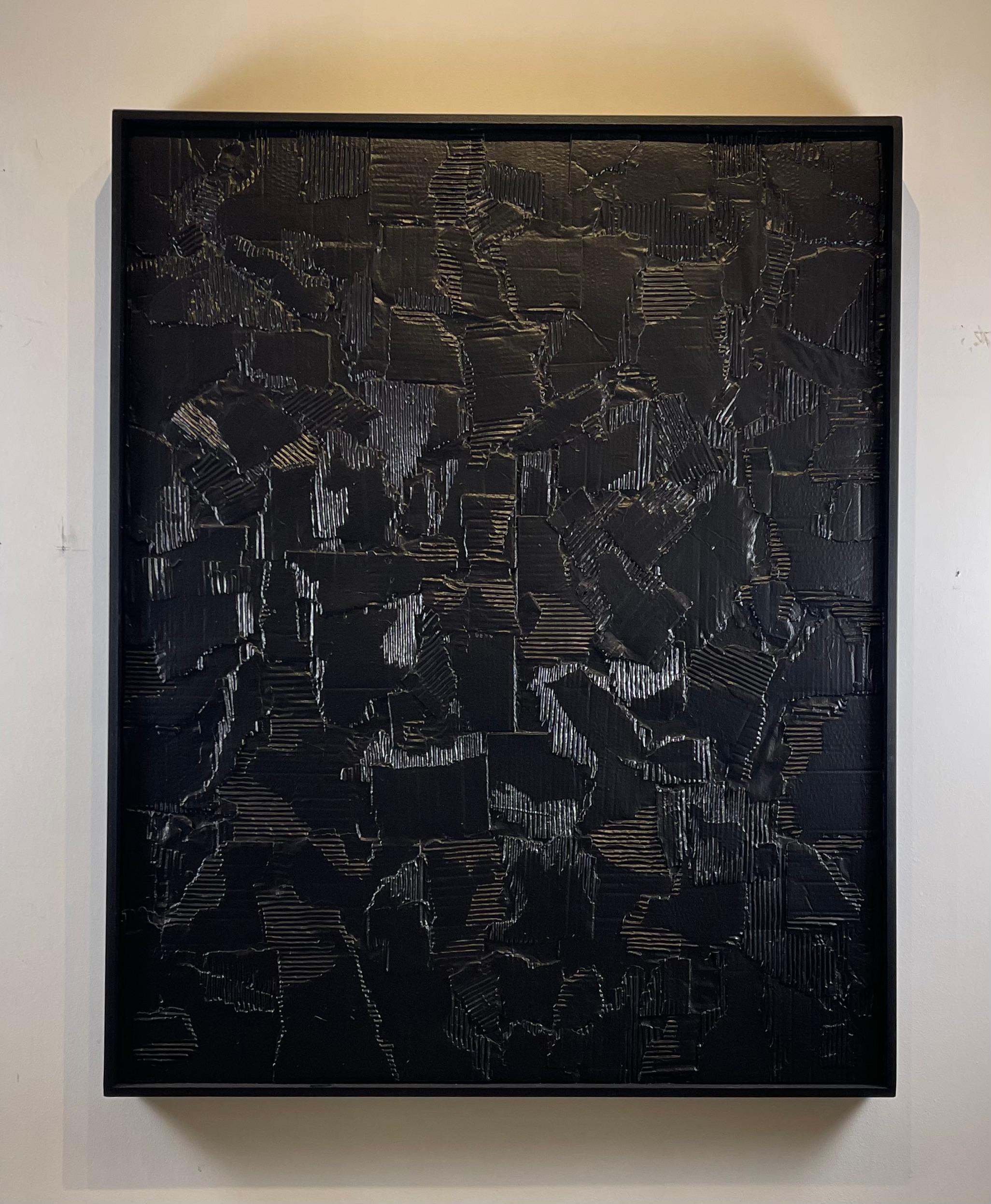 ' Slate Black Noon ' by artist Jordan Tabachnik

Mix media, paper, on artist board. Mounted with a frame in the same colour as the artwork.

The series is available for commissions, please inquire with the studio thru 1stdibs.

Due to the size and