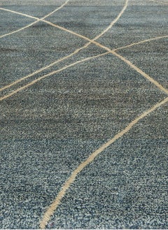 Slate Blue Abstract Geometric and Silk Design "Intersect" by Doris Leslie Blau