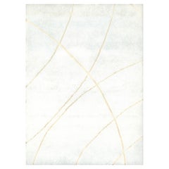 Slate Blue Abstract Geometric and Silk Design "Intersect" by Doris Leslie Blau