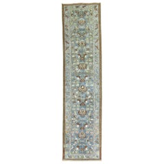 Slate Blue Tribal Persian Malayer Long Runner, Early 20th Century Slate Blue Tribal Persian Malayer Long Runner, Early 20th Century