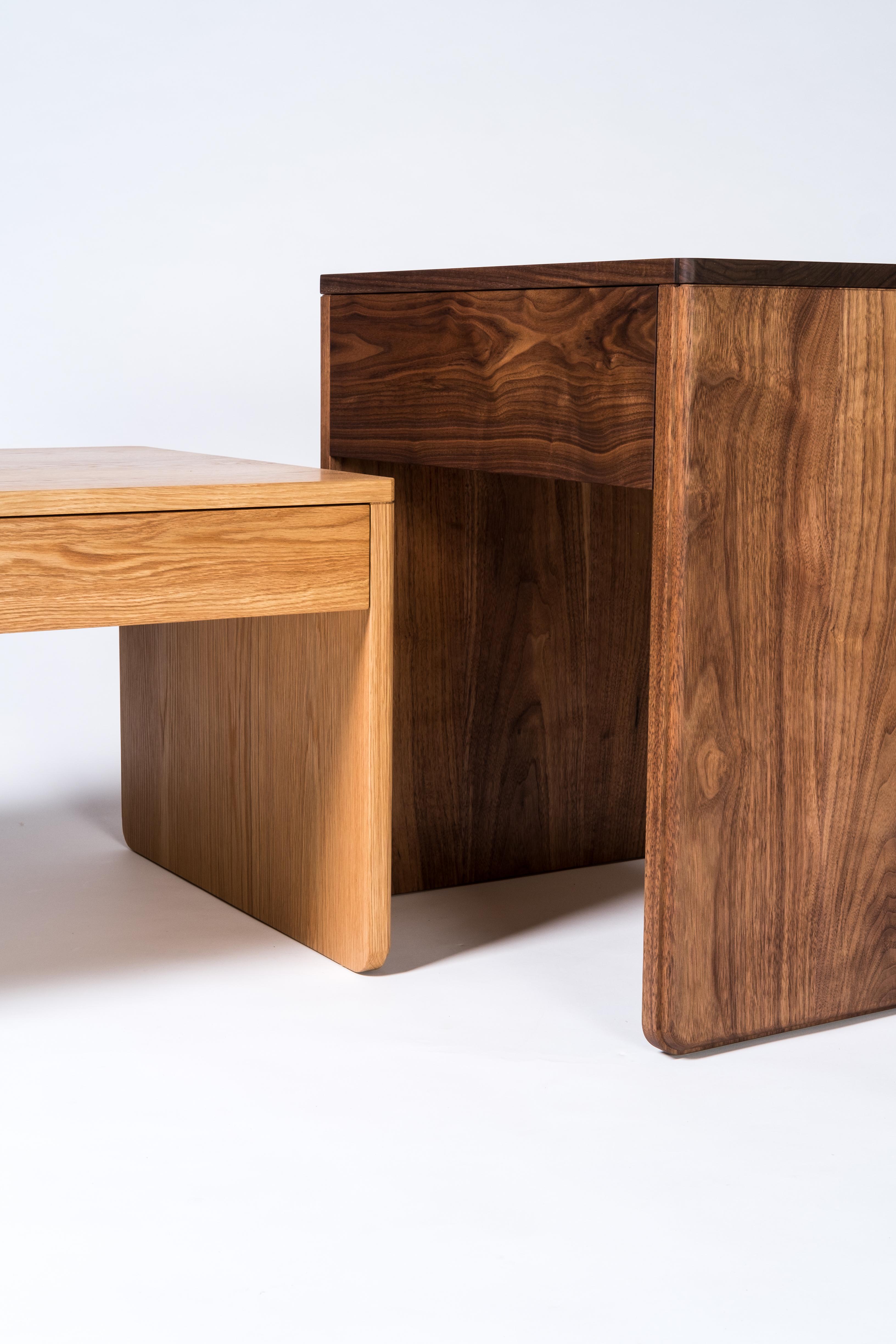 American Slate Coffee Table by Tretiak Works, Handmade Contemporary White Oak Custom For Sale