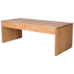 Slate Coffee Table by Tretiak Works, Handmade Contemporary White Oak Custom