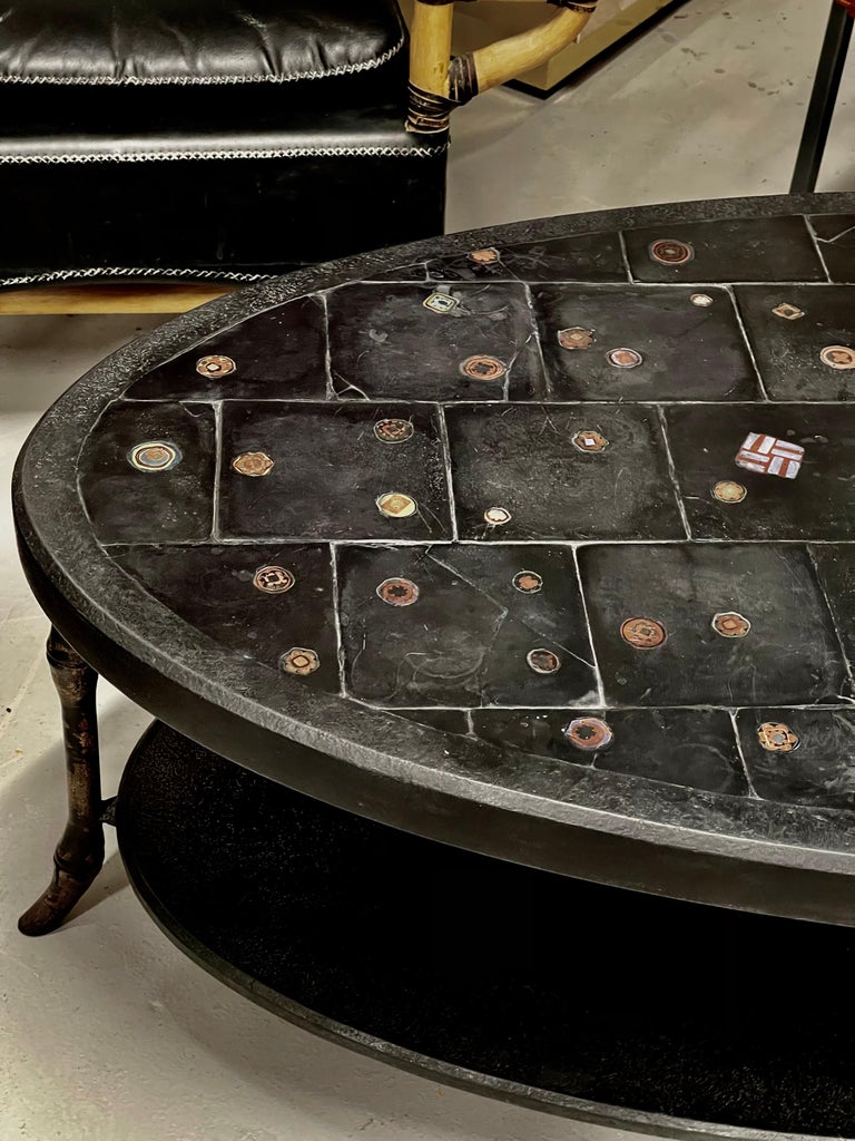 Slate Coffee Table with Inlay at 1stDibs