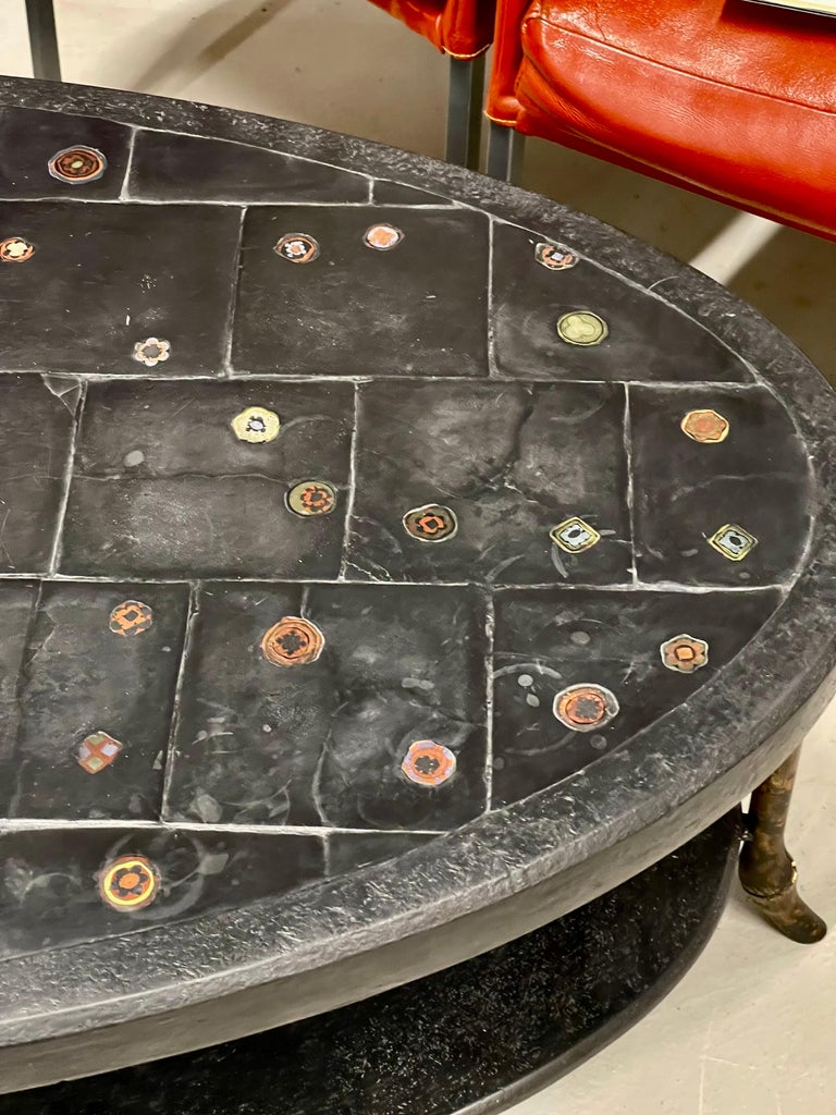 Slate Coffee Table with Inlay at 1stDibs