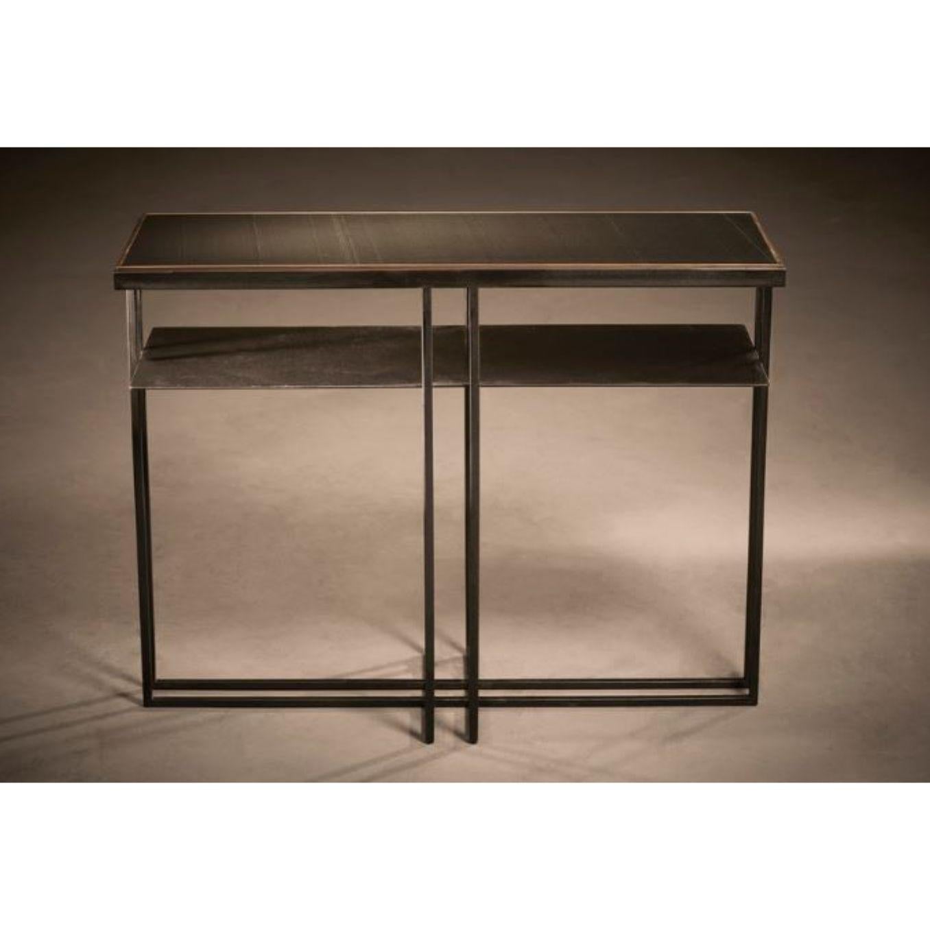 Slate Cross Binate Side Table by Novocastrian In New Condition In Geneve, CH