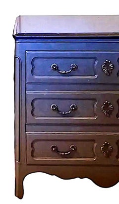 Slate Gray French Provincial-Style Dresser with Black Marble Top by Widdicomb