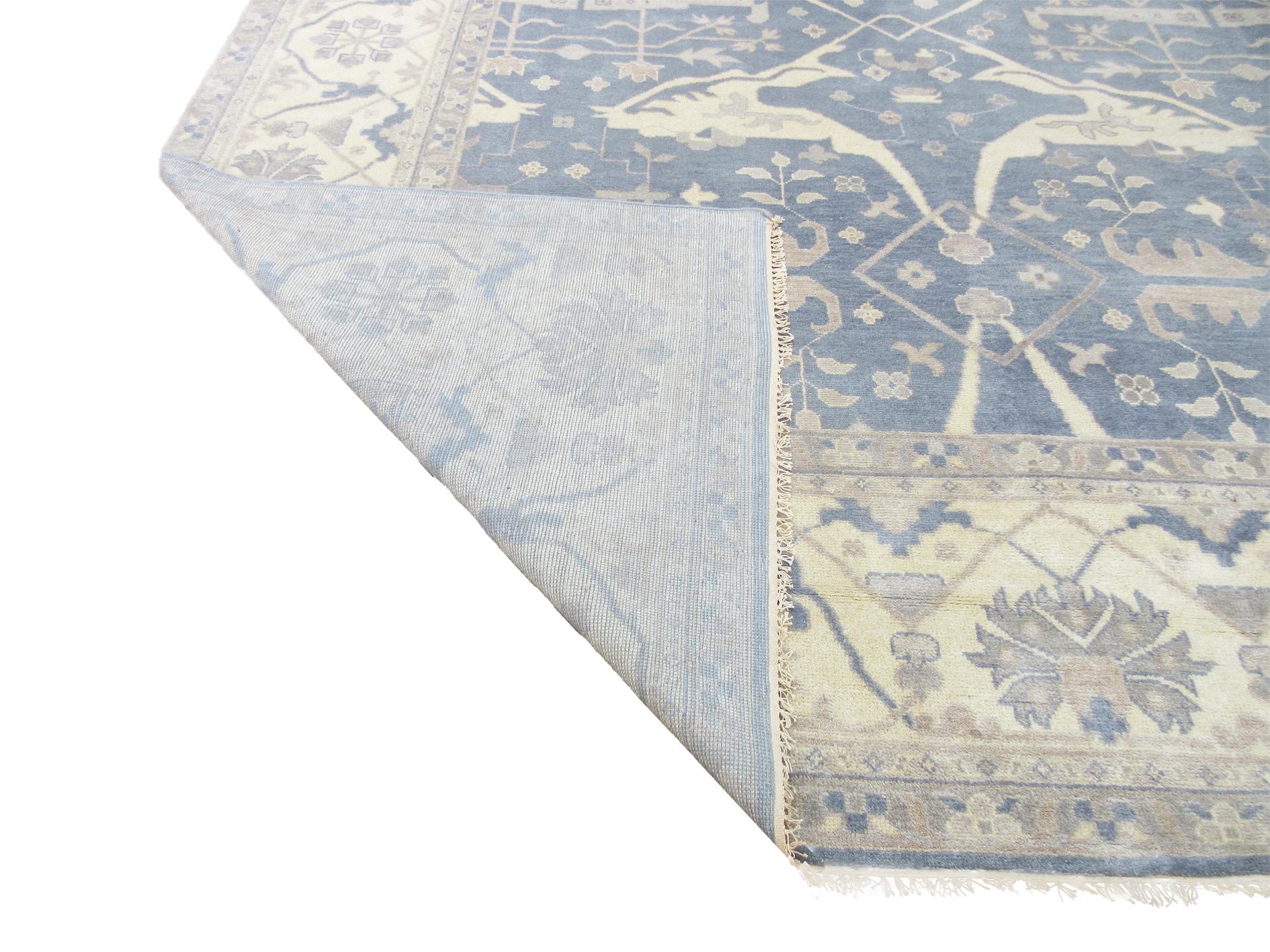 Slate-Gray Oushak Area Rug In New Condition For Sale In Laguna Hills, CA