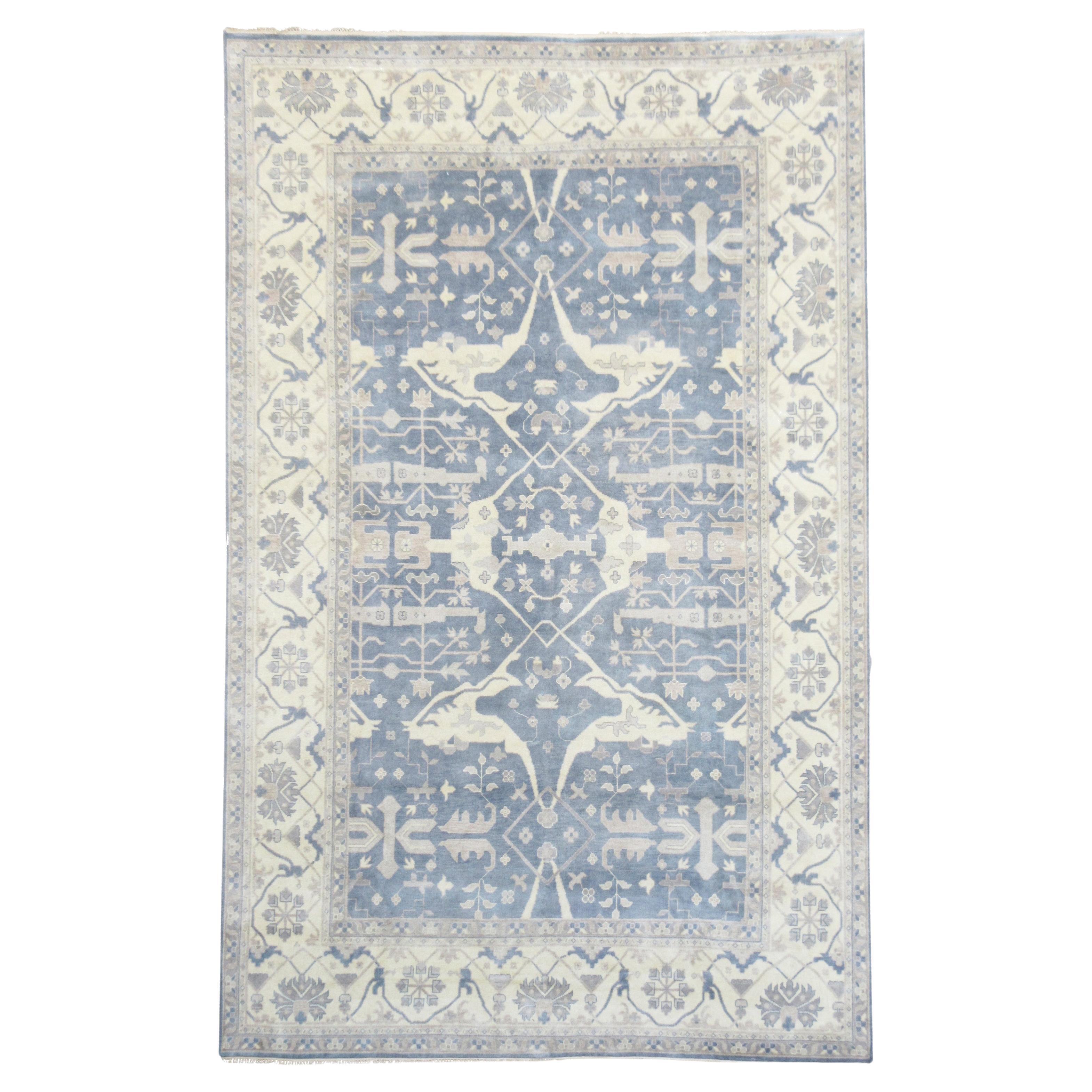 Slate-Gray Oushak Area Rug For Sale