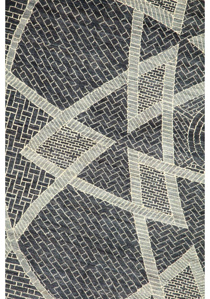 Contemporary Slate Gray Square Art Deco Persian Carpet, Wool, Orley Shabahang, 8' x 8' For Sale