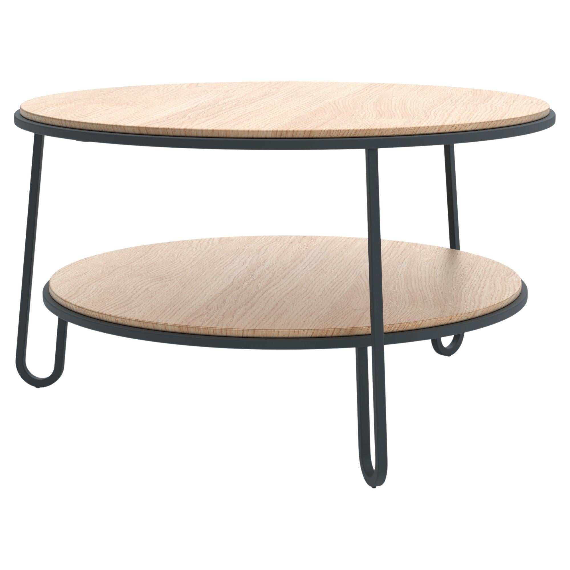 Schiefergrauer Metall-Couchtisch Eugénie 70 OAK von HARTO