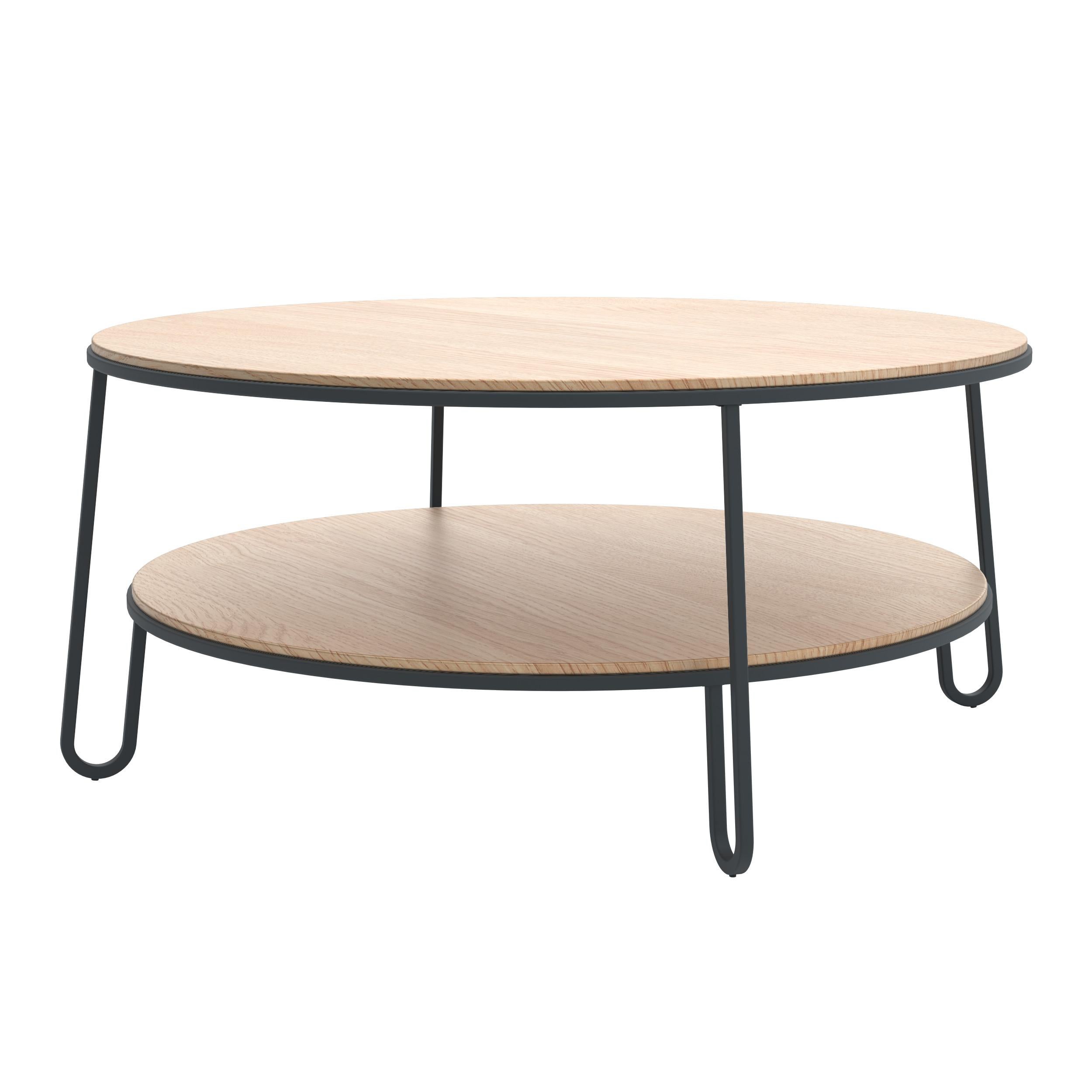 Schiefergrauer Metall-Couchtisch Eugénie 90 OAK von HARTO (Postmoderne) im Angebot