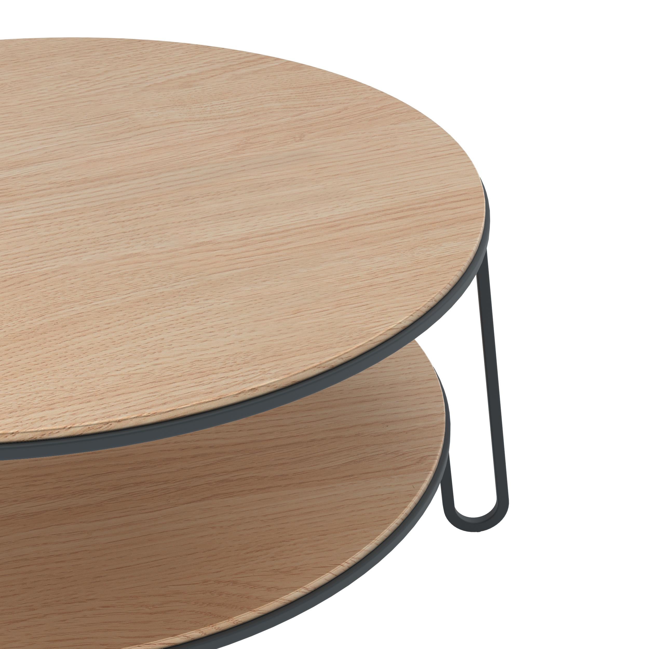 Schiefergrauer Metall-Couchtisch Eugénie 90 OAK von HARTO (Portugiesisch) im Angebot