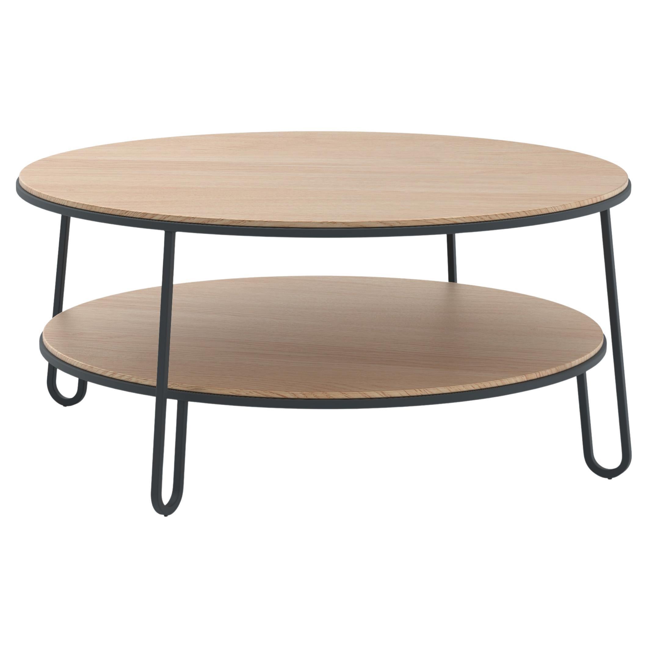 Schiefergrauer Metall-Couchtisch Eugénie 90 OAK von HARTO im Angebot