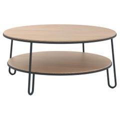 Slate Grey Metal Eugénie Coffee Table 90 Oak by HARTO
