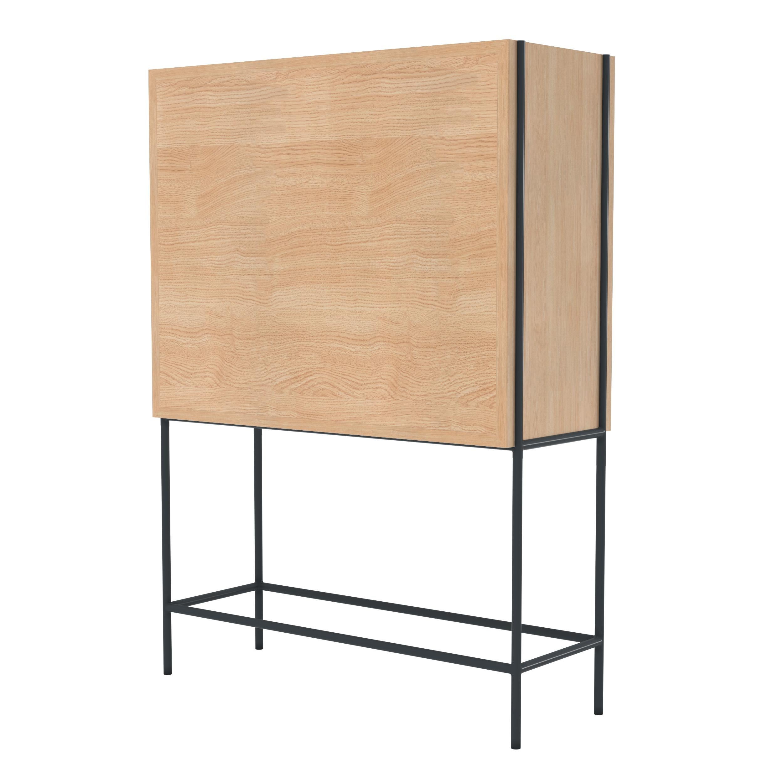 Portoghese Armadio Gabin in metallo grigio ardesia Nature Oak di HARTO in vendita