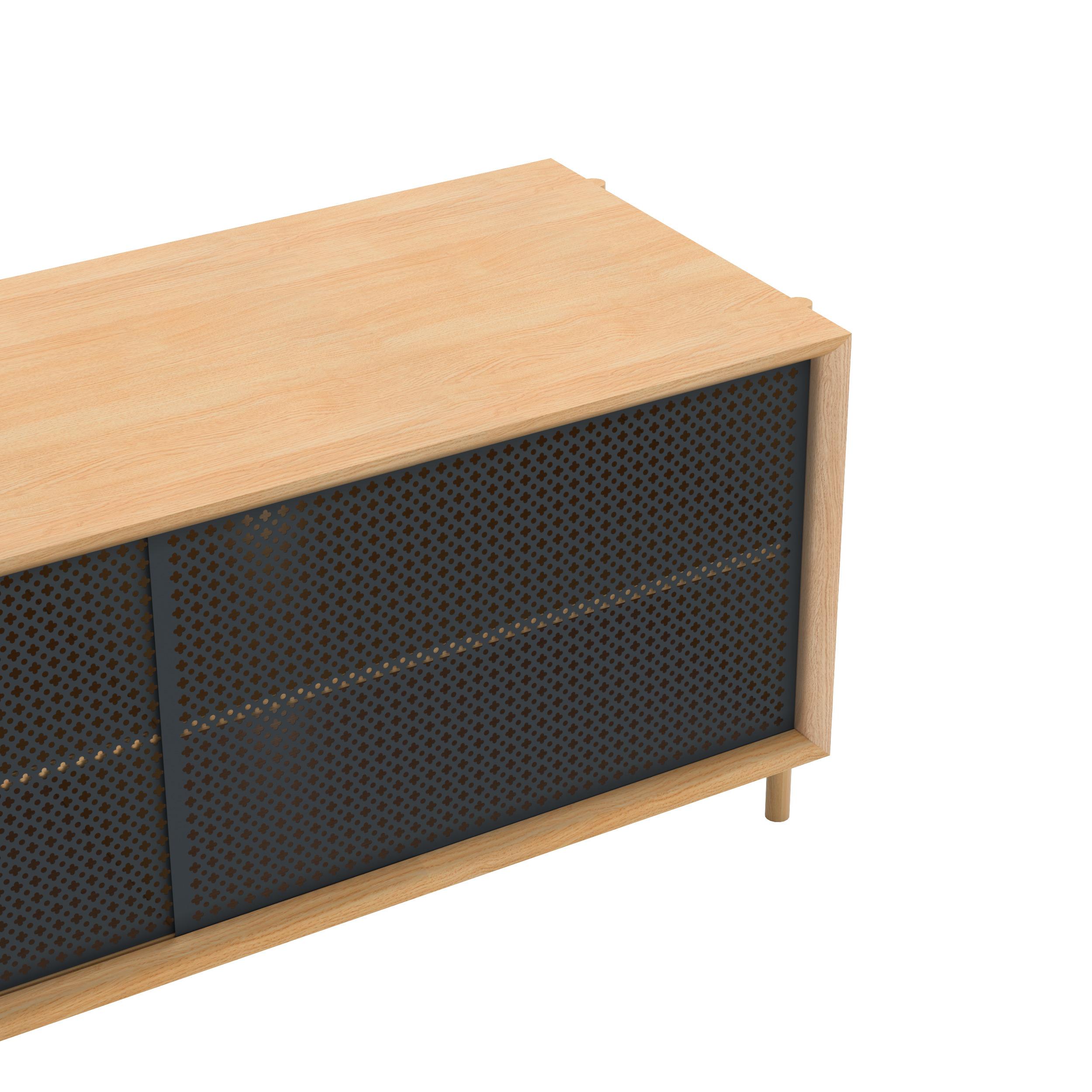 Aparador Gabin de metal gris pizarra 122 cm Roble natural by HARTO en Nuevo estado para la venta en Geneve, CH