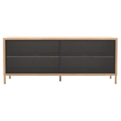 Aparador Gabin de metal gris pizarra 122 cm Roble natural by HARTO
