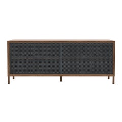 Slate Grey Metal Gabin Sideboard 122 cm Natural Walnut by HARTO