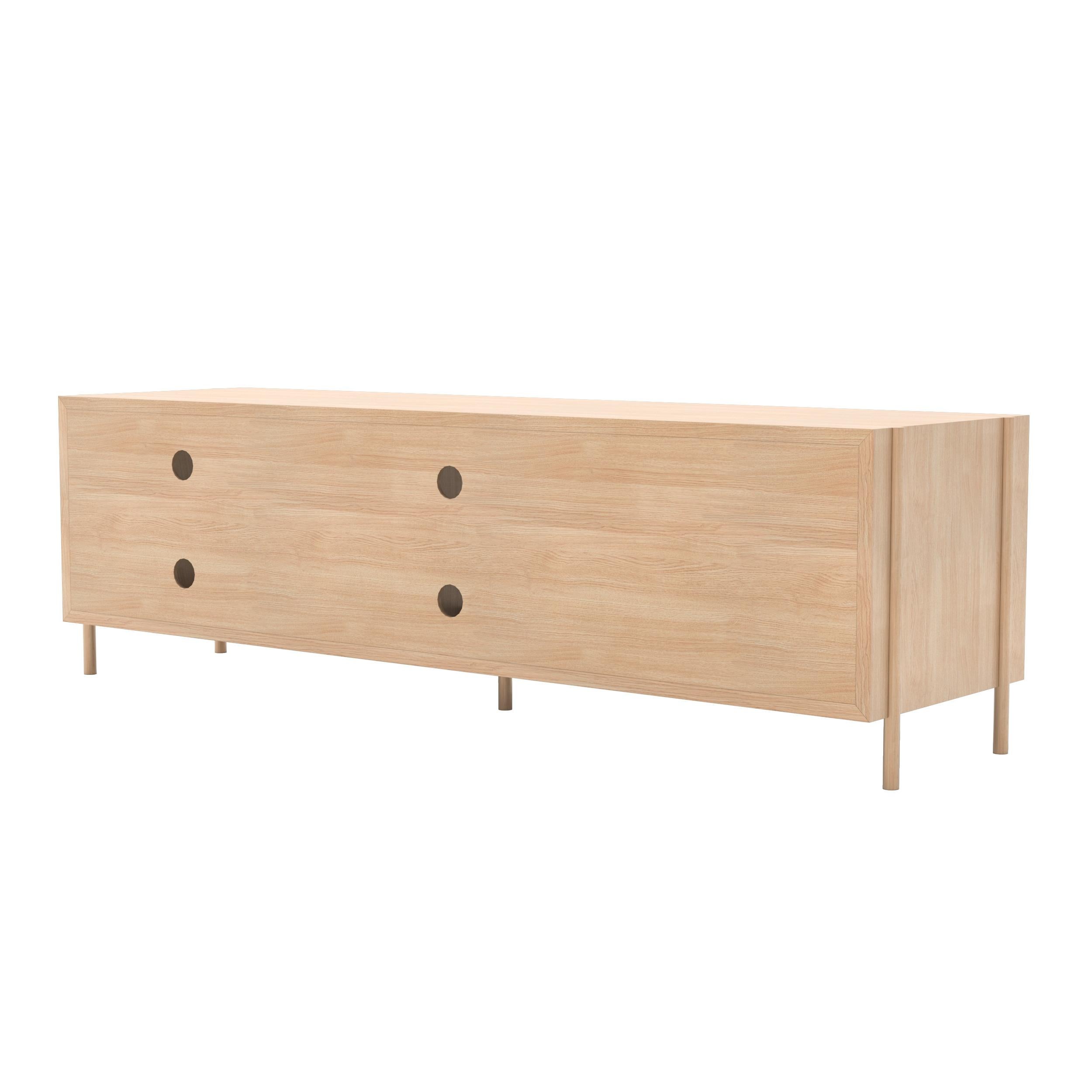 Aparador Gabin de metal gris pizarra 162 cm con cajones Roble natural by HARTO Portugués en venta