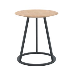 Slate Grey  Metal Gustave Stool 45 cm Natural Oak by HARTO