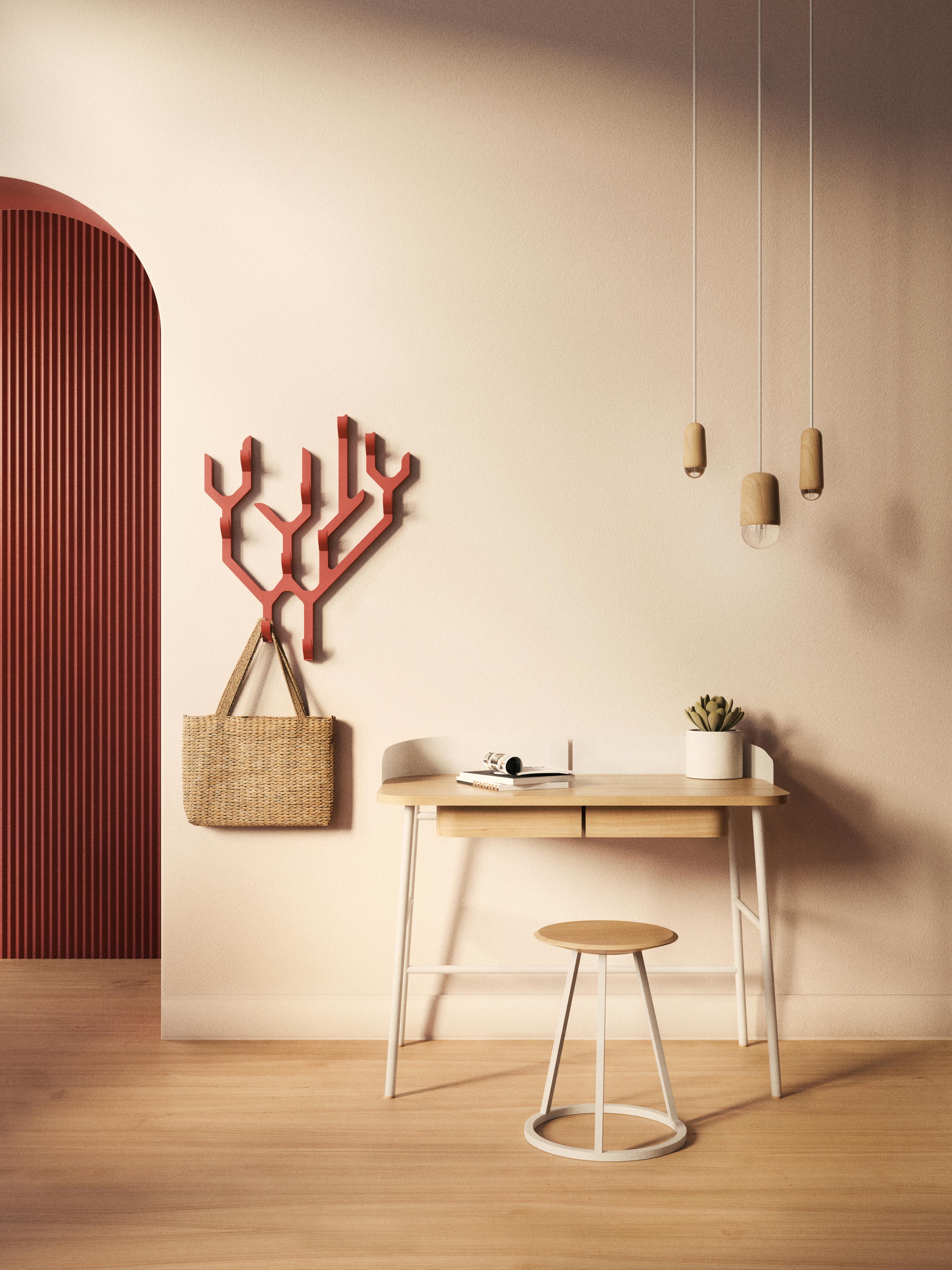 Portoghese Grigio ardesia  Sgabello Gustave in metallo 45 cm Nature Oak di HARTO in vendita