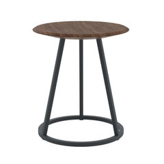 Slate Grey Metal Gustave Stool 45 cm Natural Walnut by HARTO