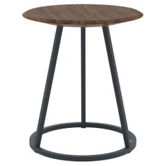 Sgabello Gustave in metallo grigio ardesia 45 cm Nature Walnut di HARTO