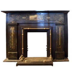 Antique Slate Mantel with Lighthouse Motif
