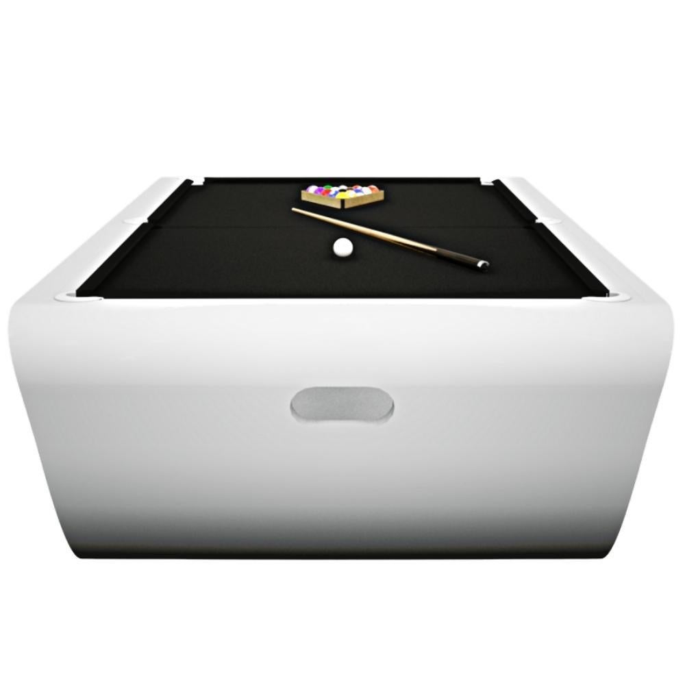 Slate Modern Pool Tables Moonstone Brown Lacquered Solid Oak, Purple Draize Felt For Sale 3