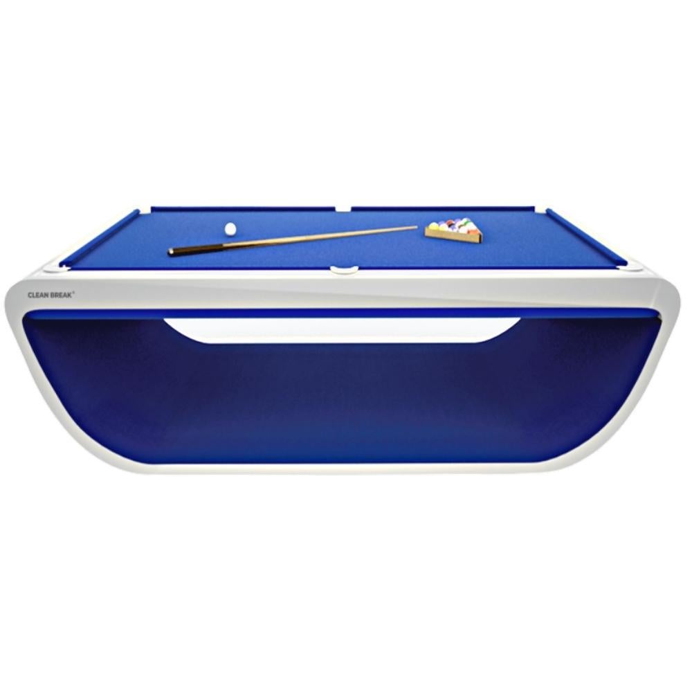 Slate Modern Pool Tables Moonstone Brown Lacquered Solid Oak, Purple Draize Felt For Sale 6