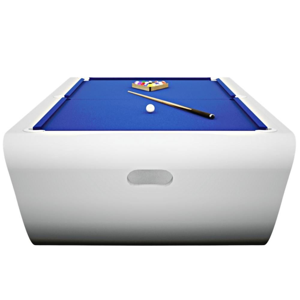 Slate Modern Pool Tables Moonstone Brown Lacquered Solid Oak, Purple Draize Felt For Sale 8
