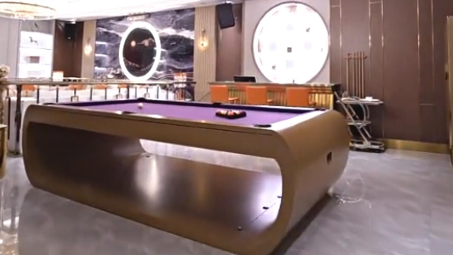 Slate Modern Pool Tables Moonstone Brown Lacquered Designed with Black Felt. Larger-than-life. Introducing the new Bezos slate modern luxury pool tables. An 