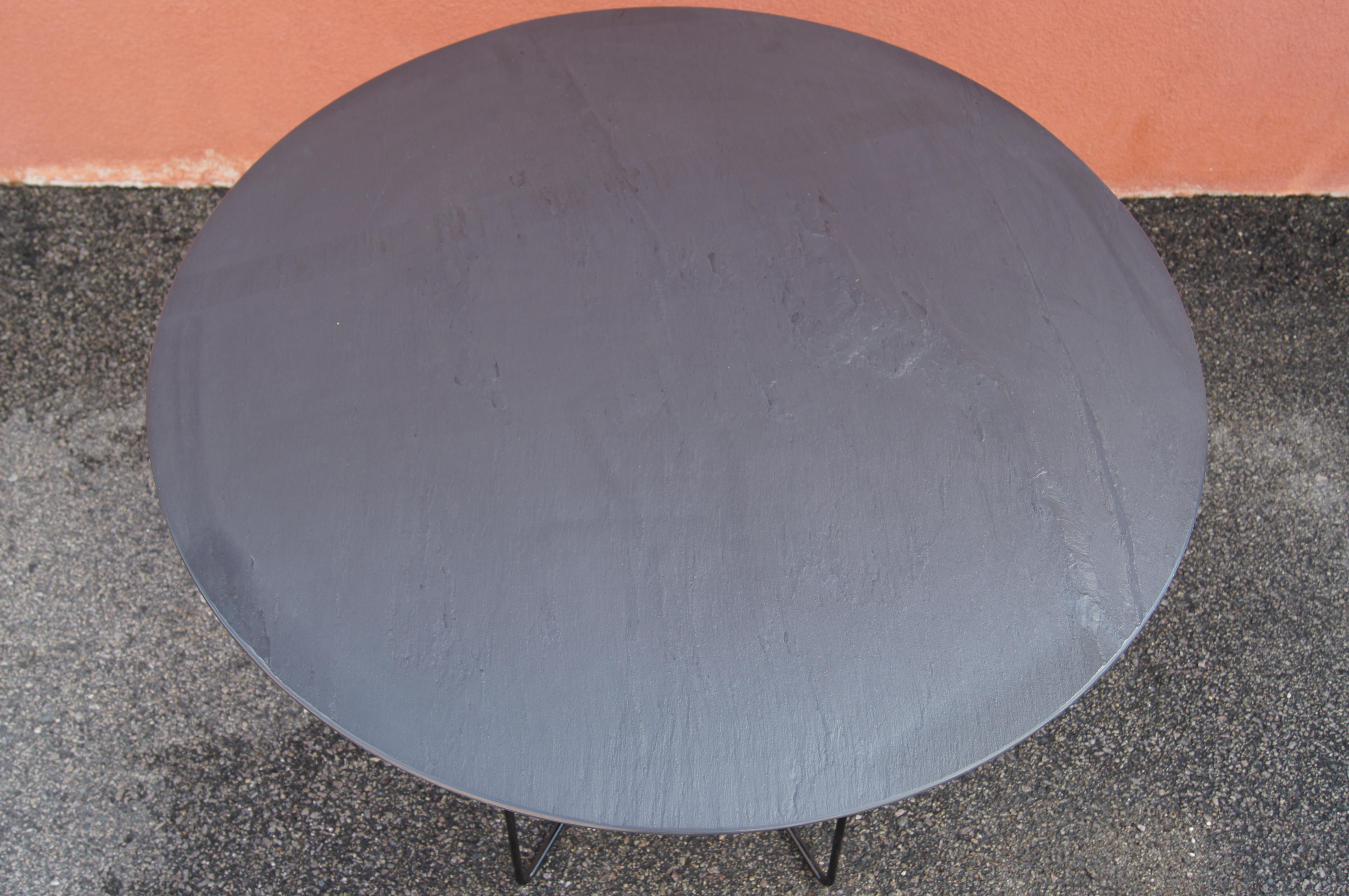 Contemporary Slate PaperClip Cafe Table by Lella and Massimo Vignelli for Knoll For Sale
