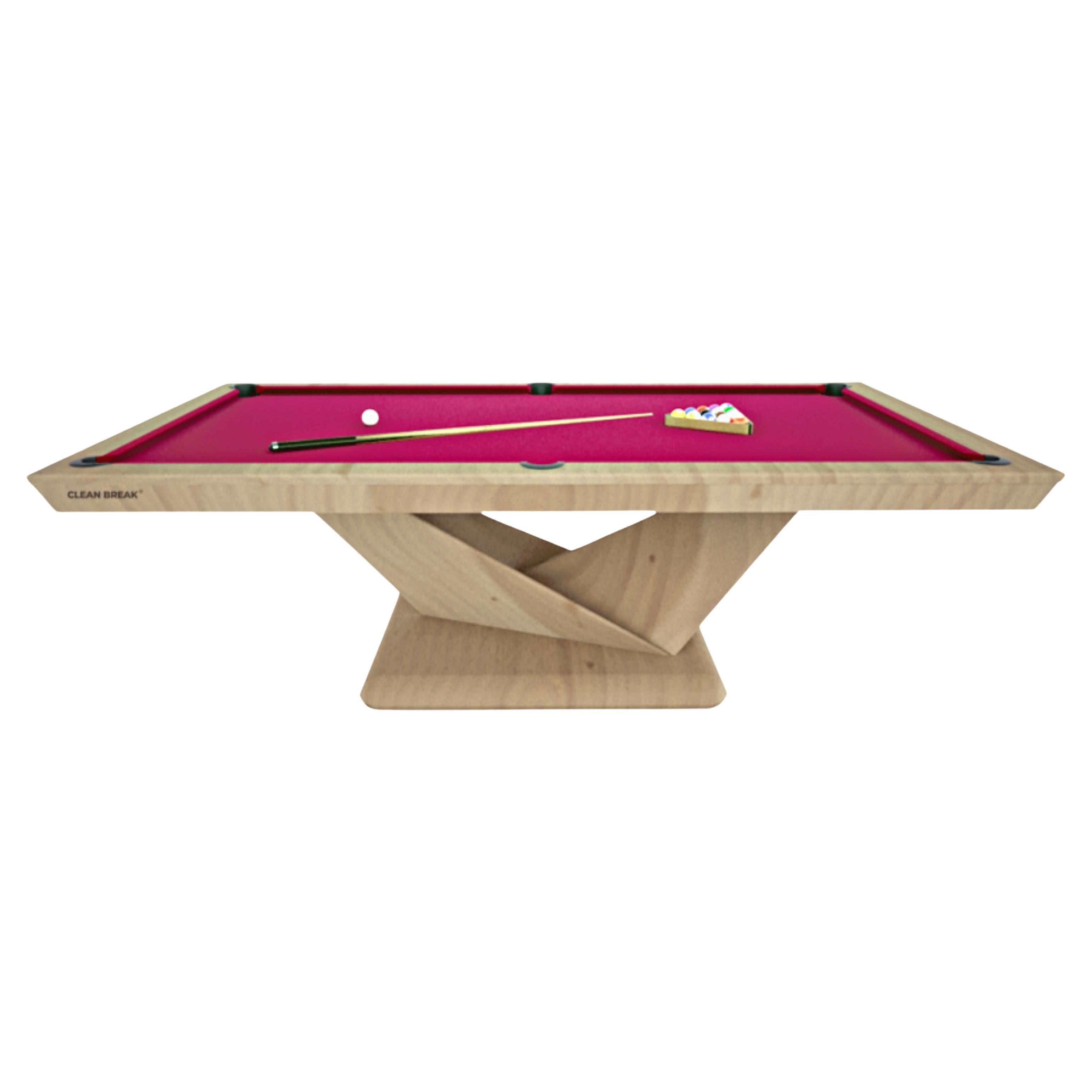 Slate Pool Tables Modern Striking V-leg Design Solid Oak.  Discover a mesmerizing pool table born of Fire And Audacity. The beautiful craftsmanship and attention to detail make the Tiberius Wooden Pool Table a work of art. The Striking V-leg design