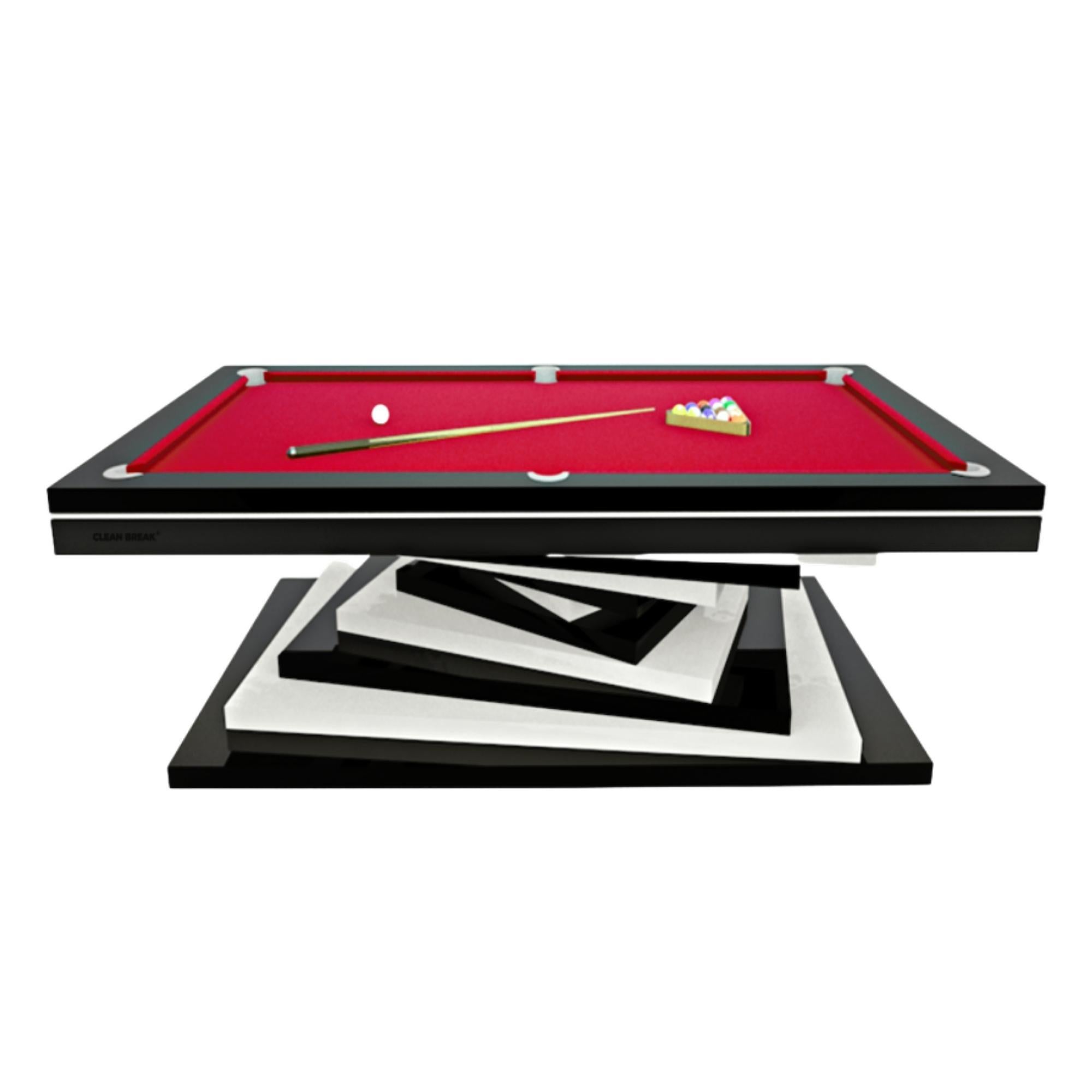 Slate Pool Tables Modern White and Black Geometric Design Solid Oak