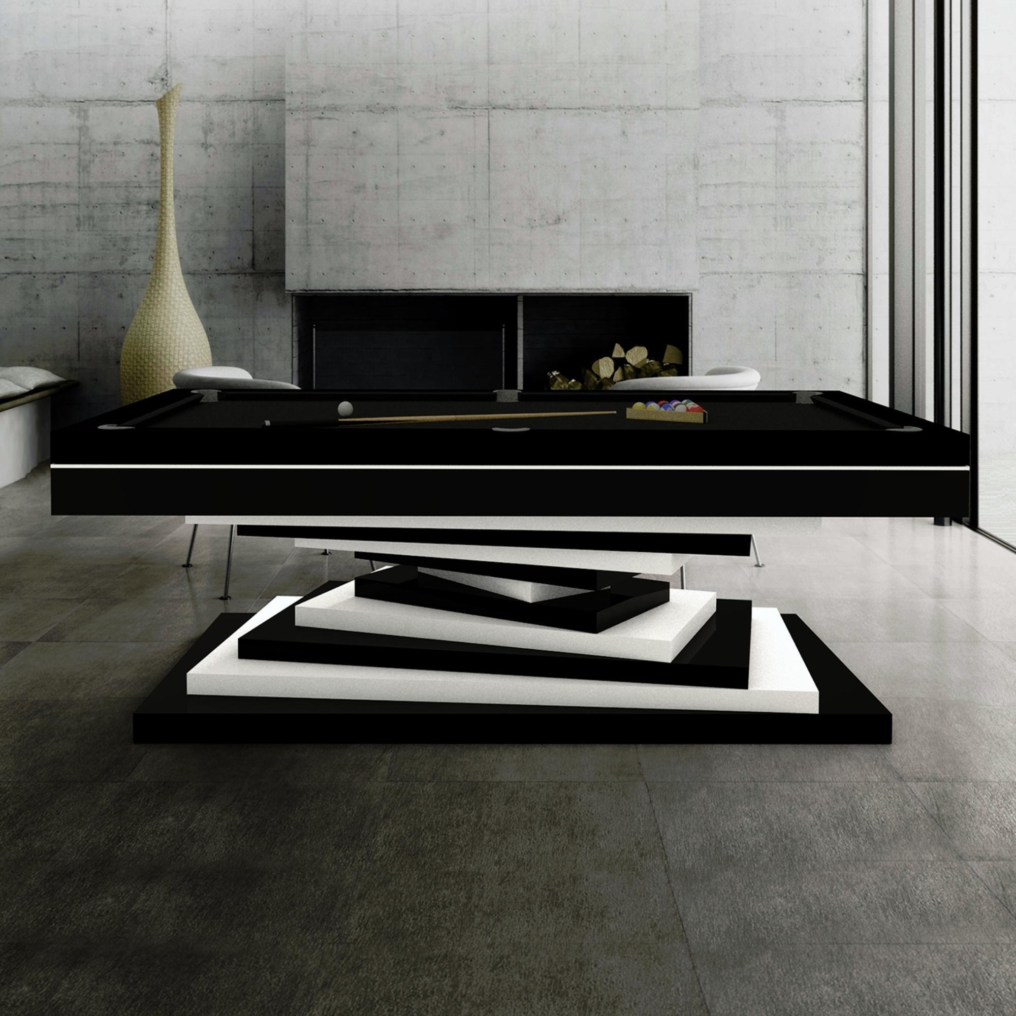 Slate Pool Tables Modern White and Black Geometric Design Solid Oak