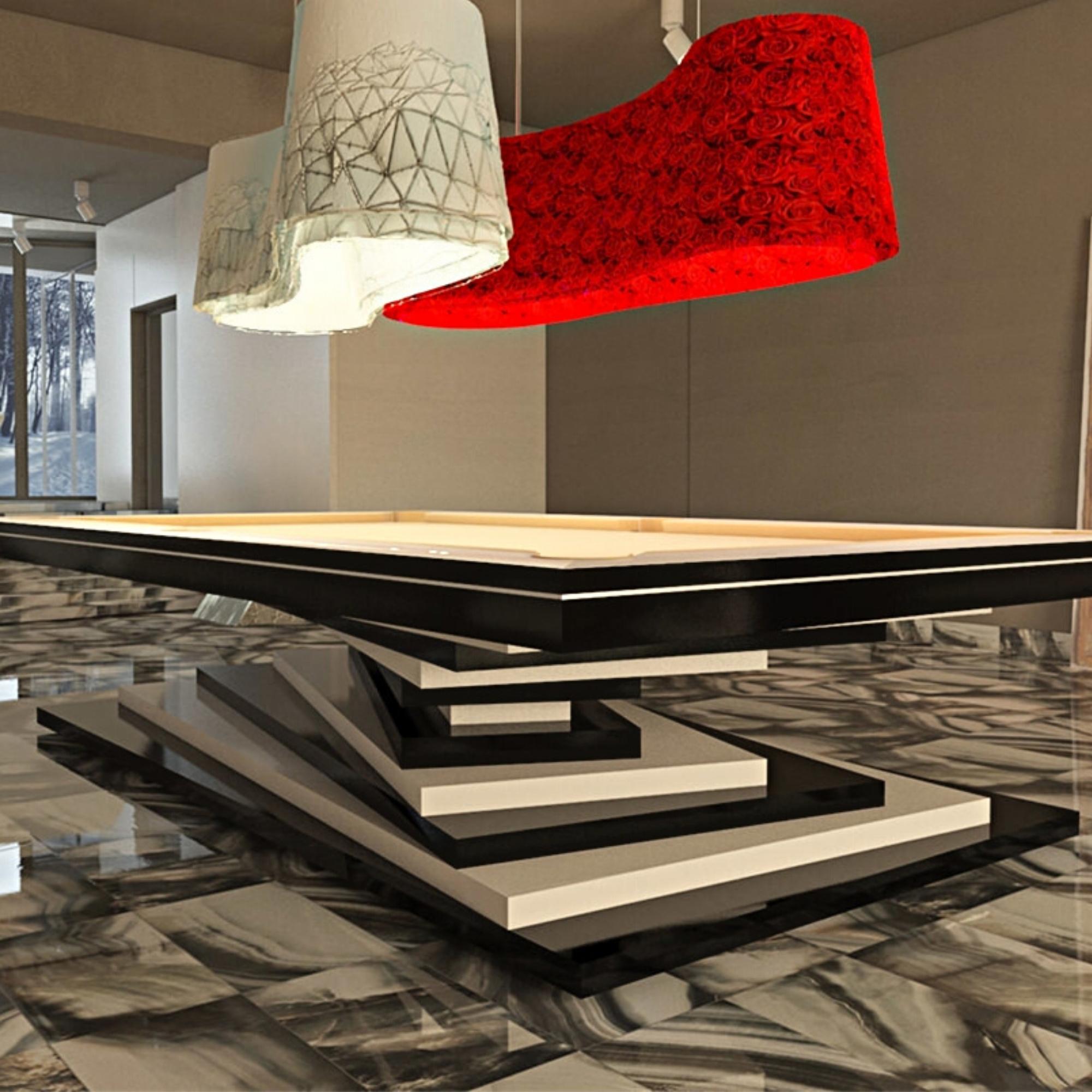 Slate Pool Tables Modern White and Black Geometric Design Solid Oak