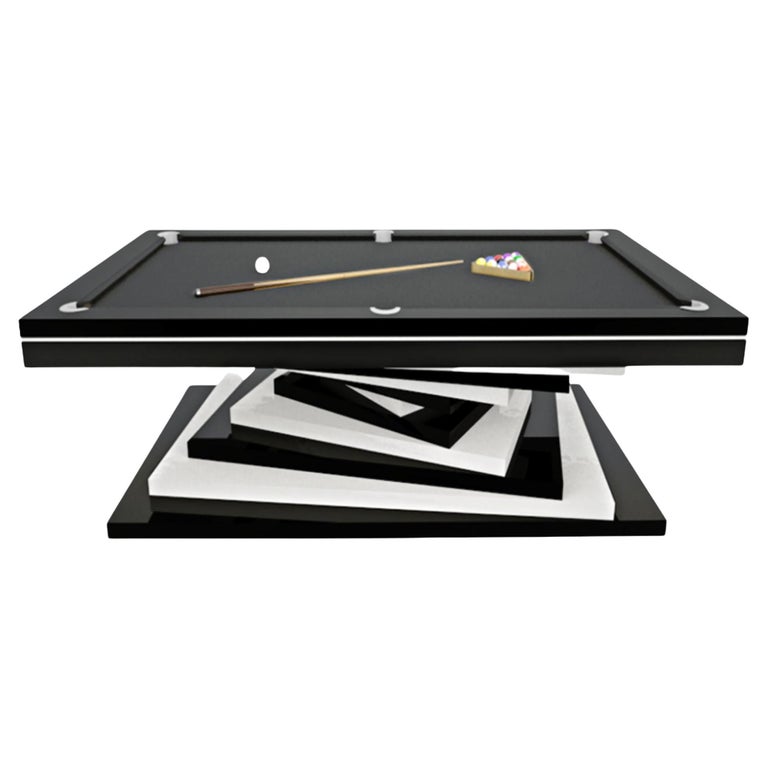 Slate Pool Tables Modern White and Black Geometric Design Solid Oak, Black  Felt For Sale at 1stDibs | black felt pool table, white felt pool table,  black and white pool table