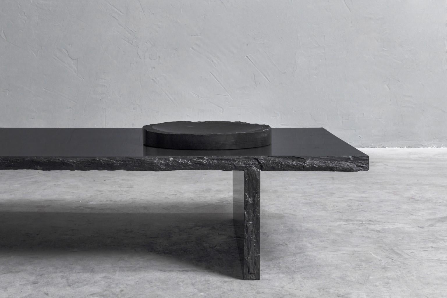 Modern Slate Sculpted Center Piece by Frederic Saulou For Sale