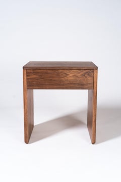 Slate Side Table by Tretiak Works, Handmade Contemporary Walnut Nightstand