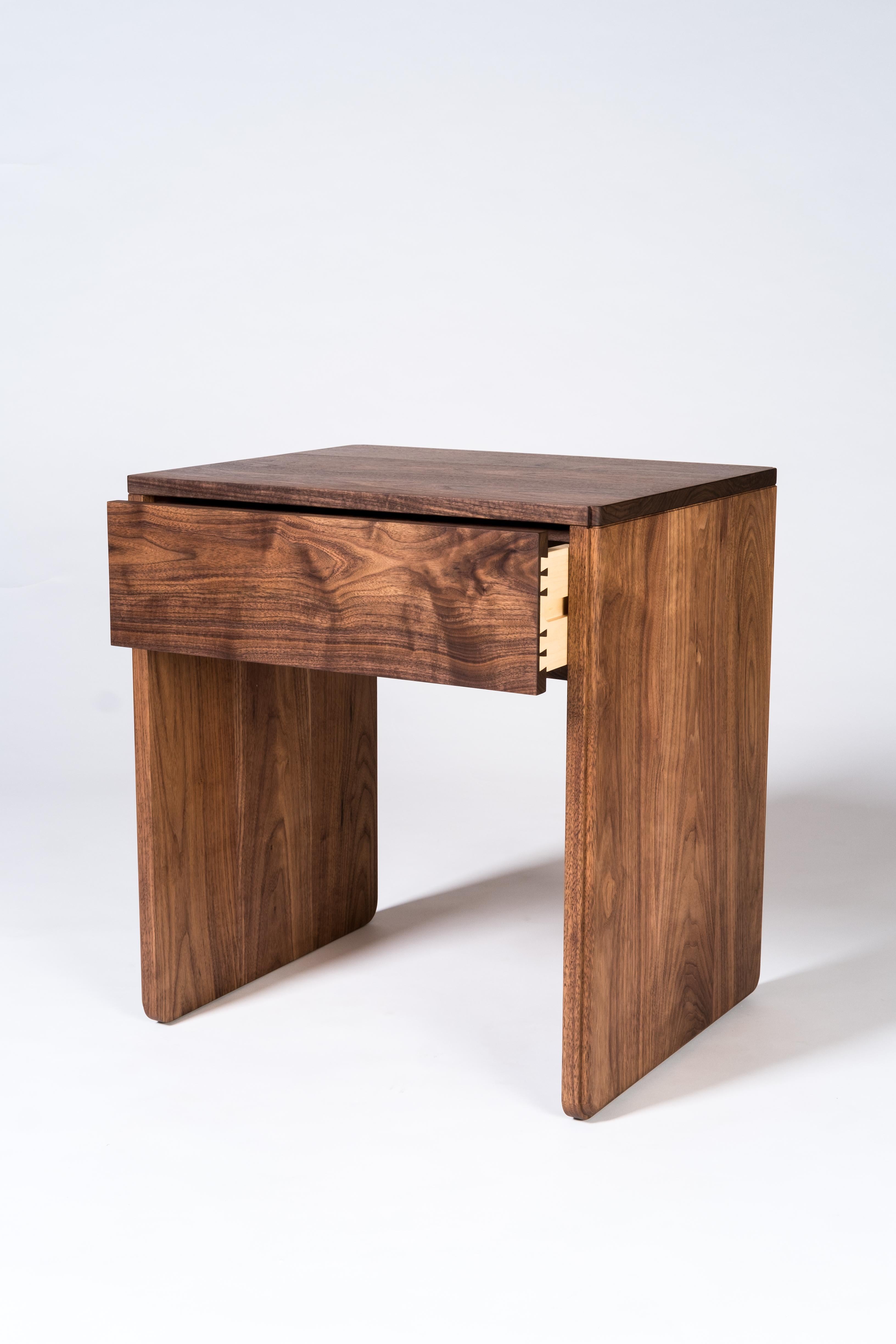 Slate Side Table by Tretiak Works, Handmade Contemporary Walnut ...