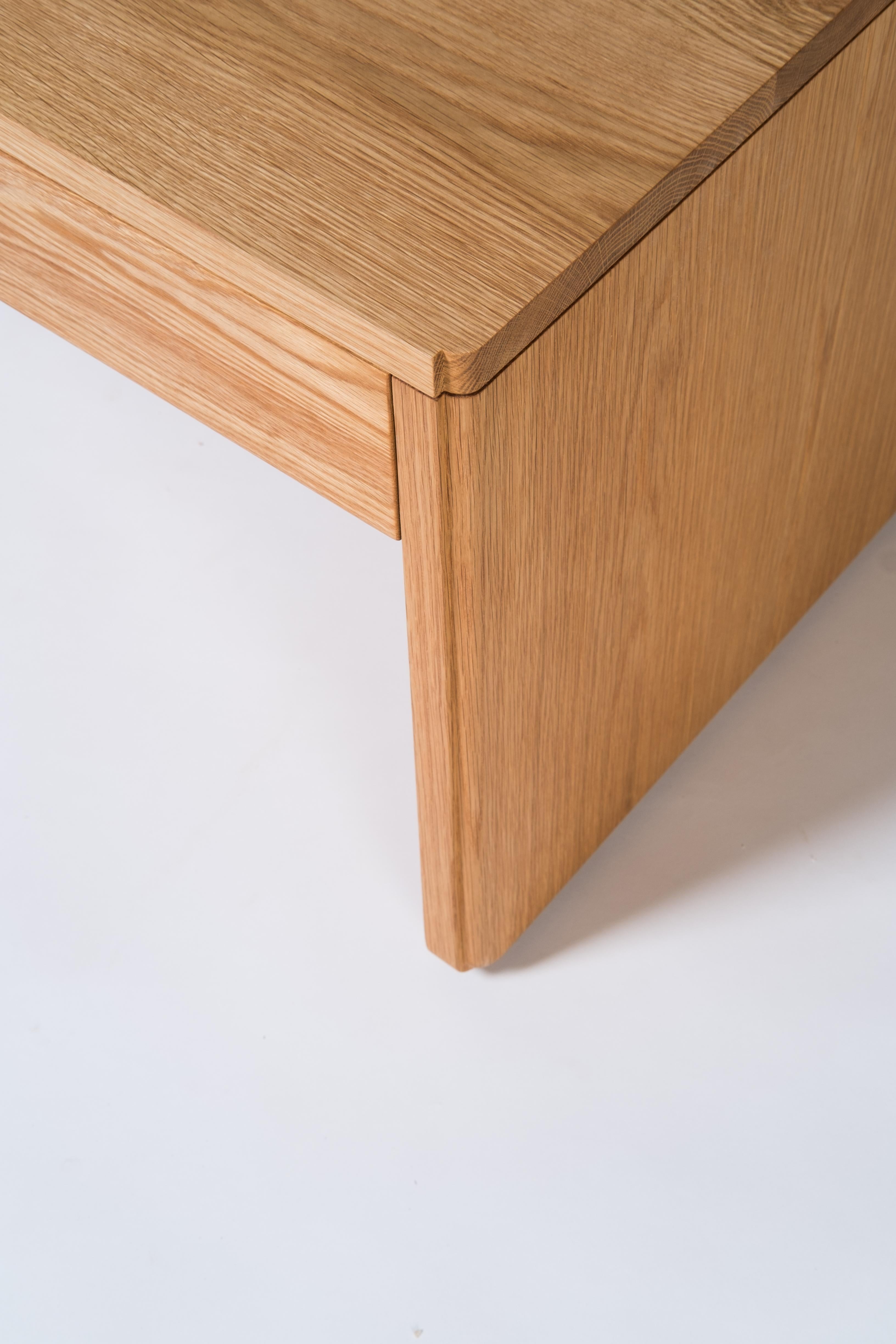 American Slate Side Table by Tretiak Works, Handmade Contemporary Walnut Nightstand For Sale