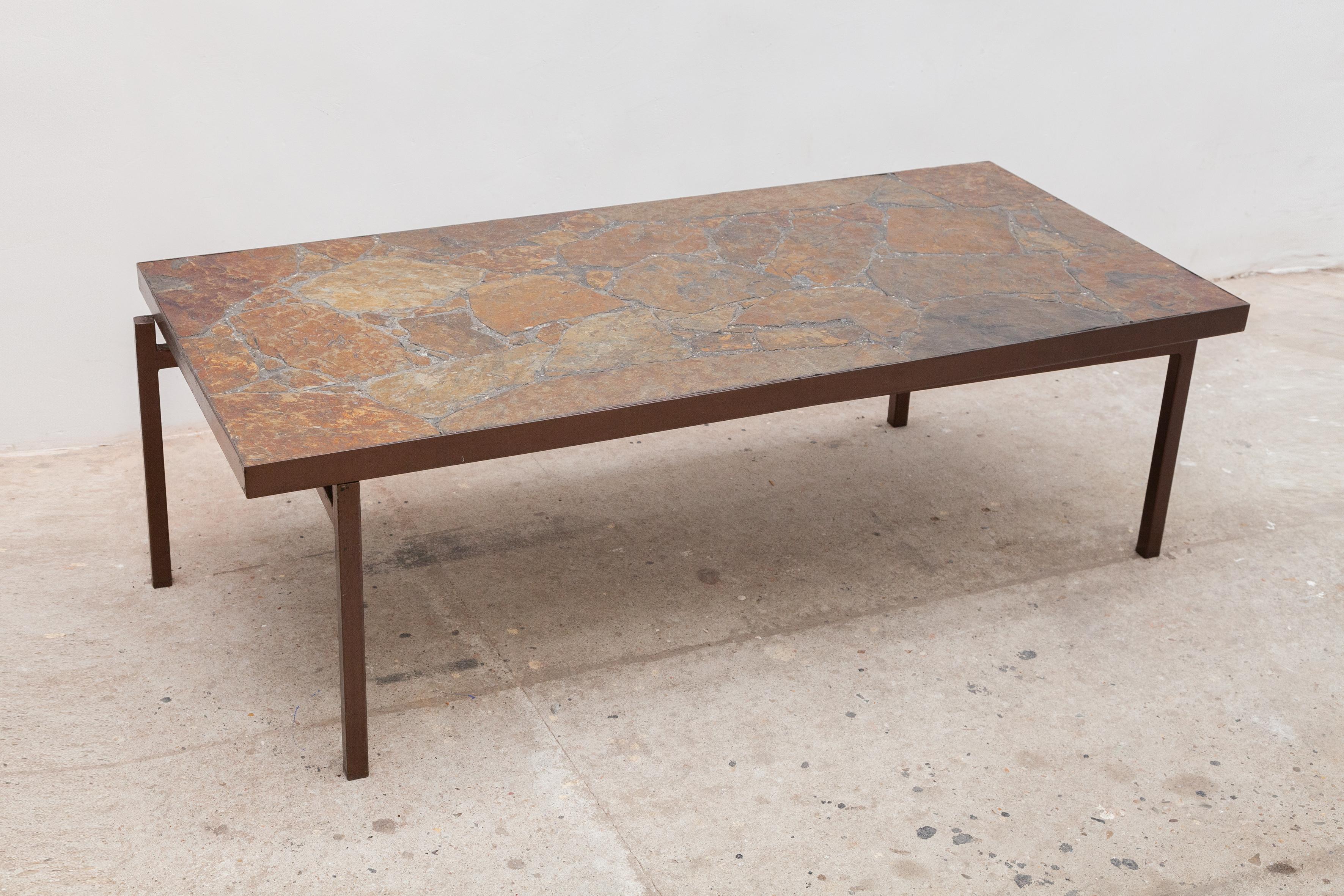 Slate Stone Brutalist Coffee Table, Dutch Design In Good Condition In Antwerp, BE