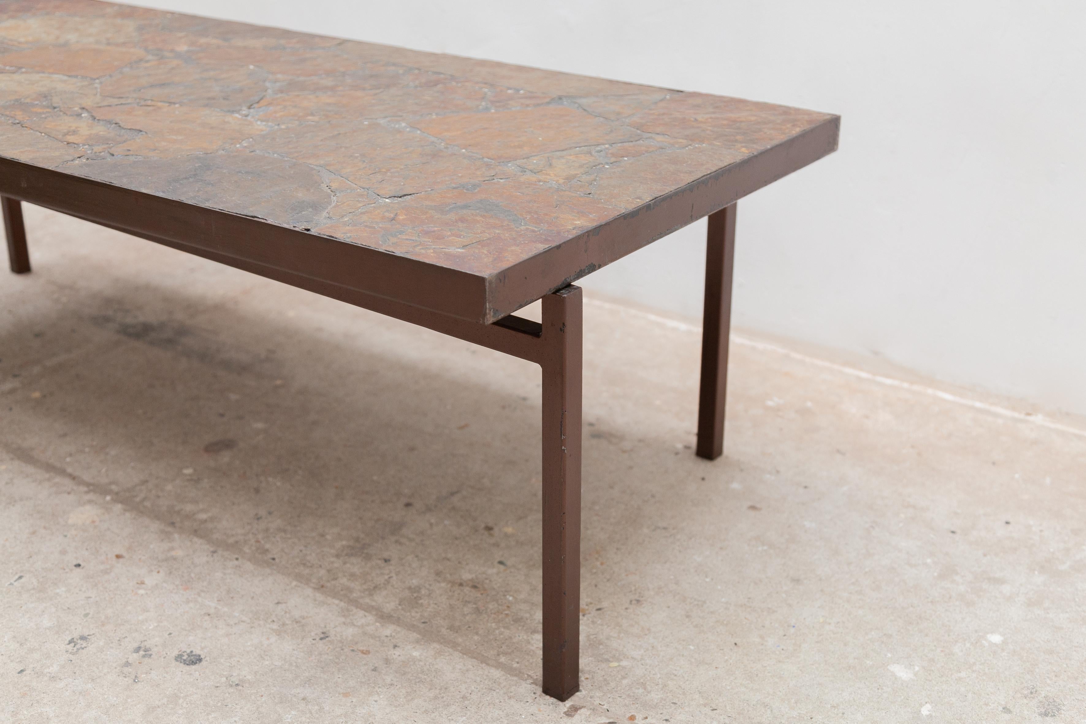 Slate Stone Brutalist Coffee Table, Dutch Design 1